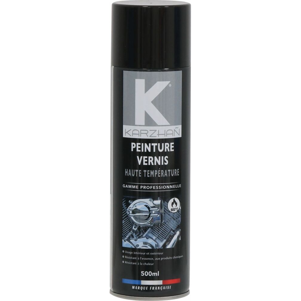 Peinture haute température 600°C vernis - aérosol de 500ml KARZHAN - 03834