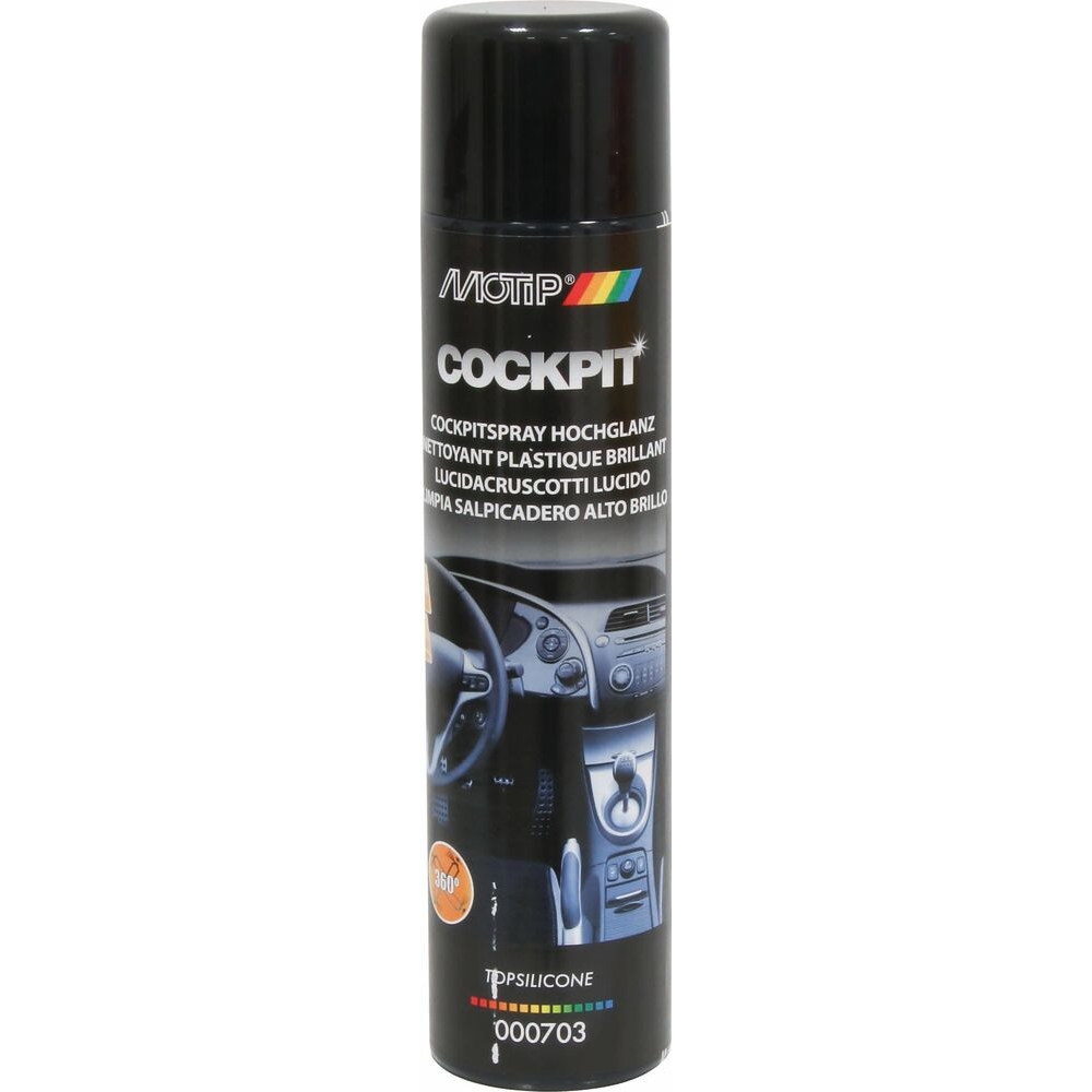 Nettoyant plastique intérieur brillant - aérosol de 600ml MOTIP - 03904