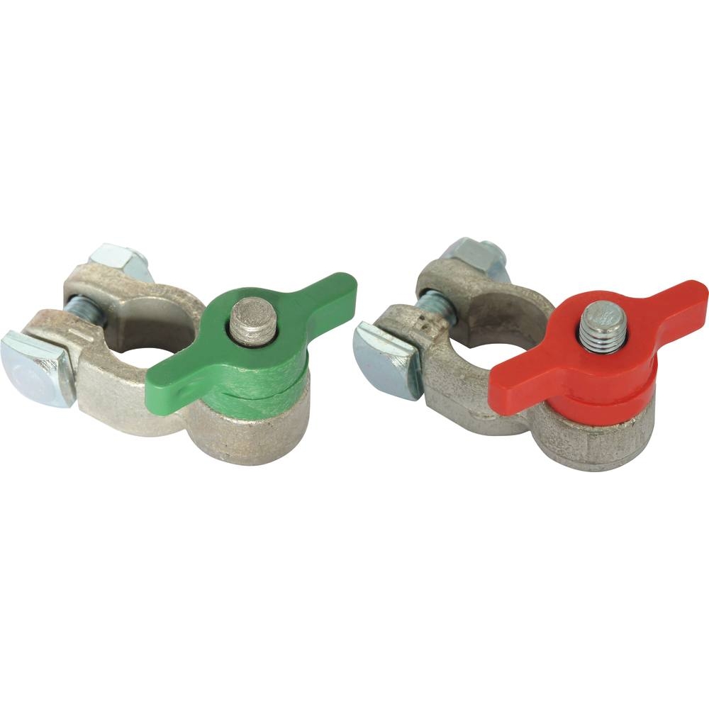 Colliers de batterie VL double serrage/papillon/rouge et vert - de 2 pcs DRAKKAR - 04249