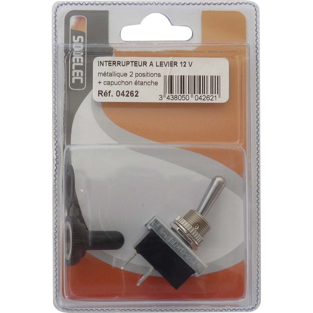 Inter 12v a levier + capuchon etanche/coque SODELEC - 04262