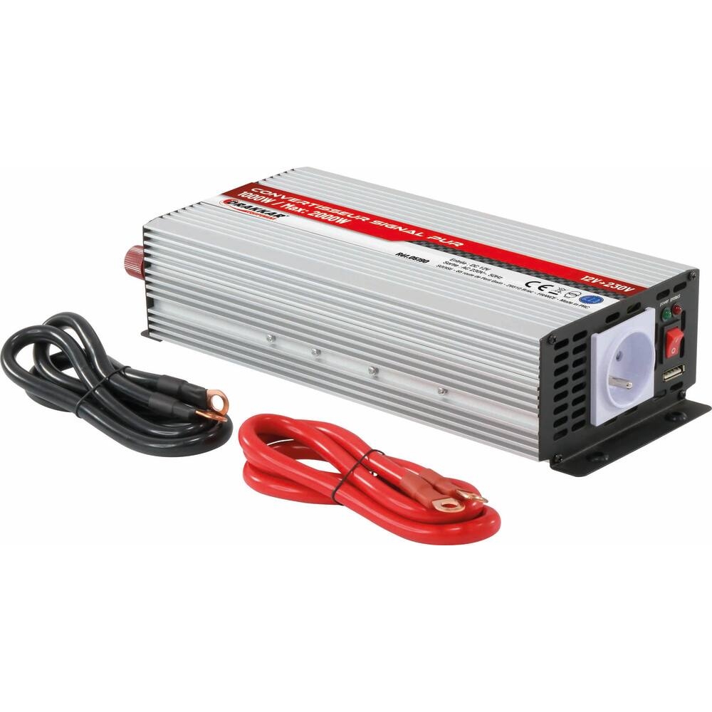 Convertisseur 12V DC/230V AC - 2000W max - pure sinusoïde DRAKKAR - 05190