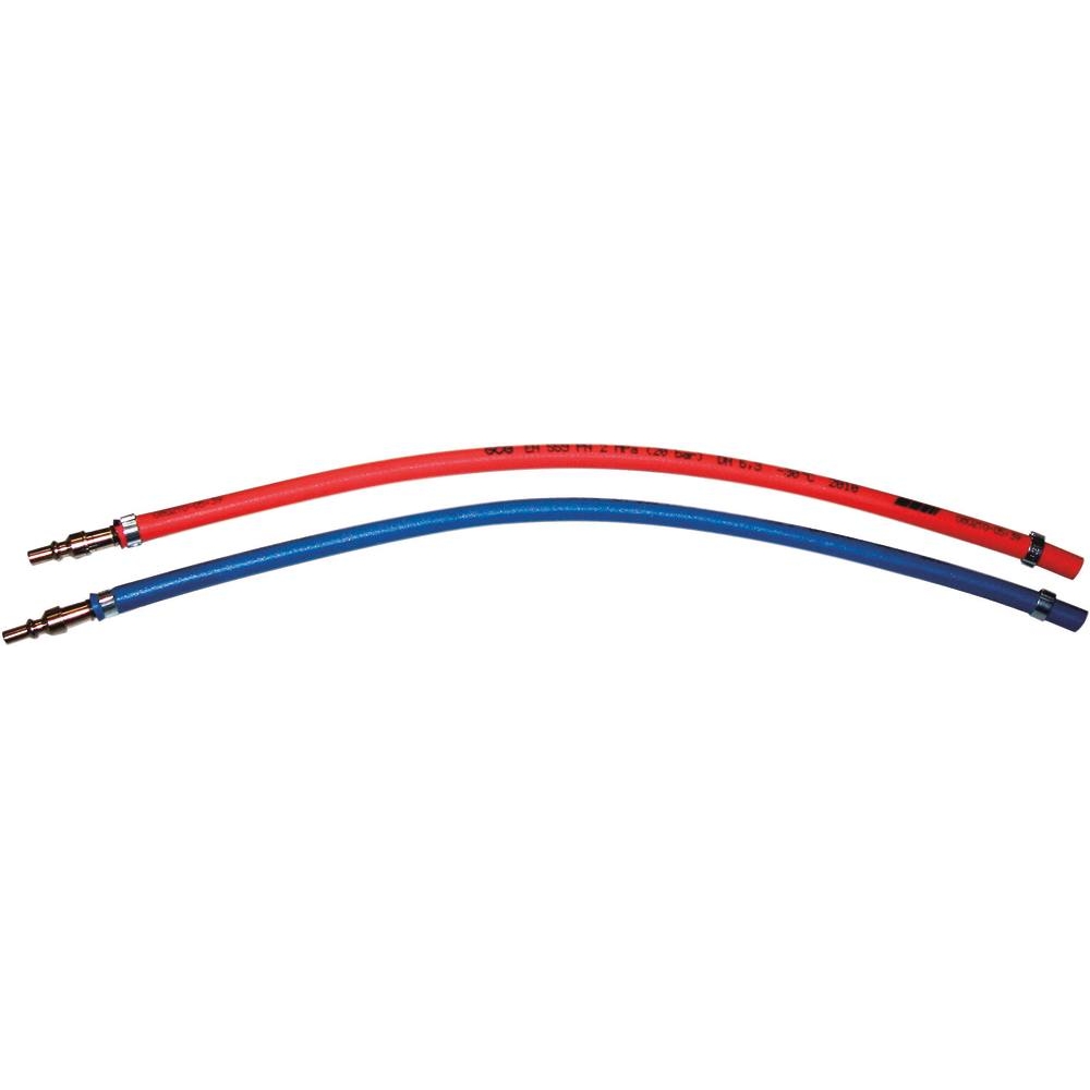 Paire de manchettes oxygène et acétylène 6,3x12mm 500mm avec embouts GCE CHARLEDAVE - 05611