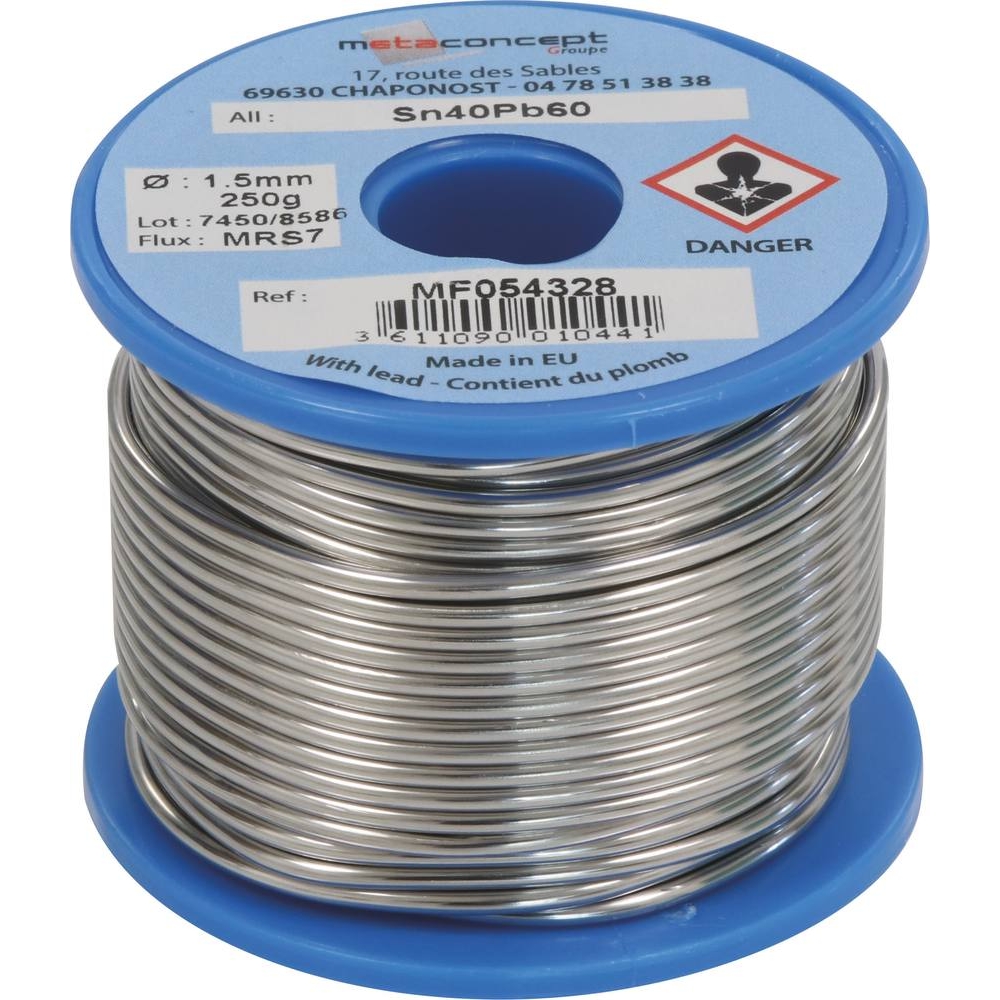 Fil d'étain 40% 1,5mm - bobine de 250g en METACONCEPT - 05617