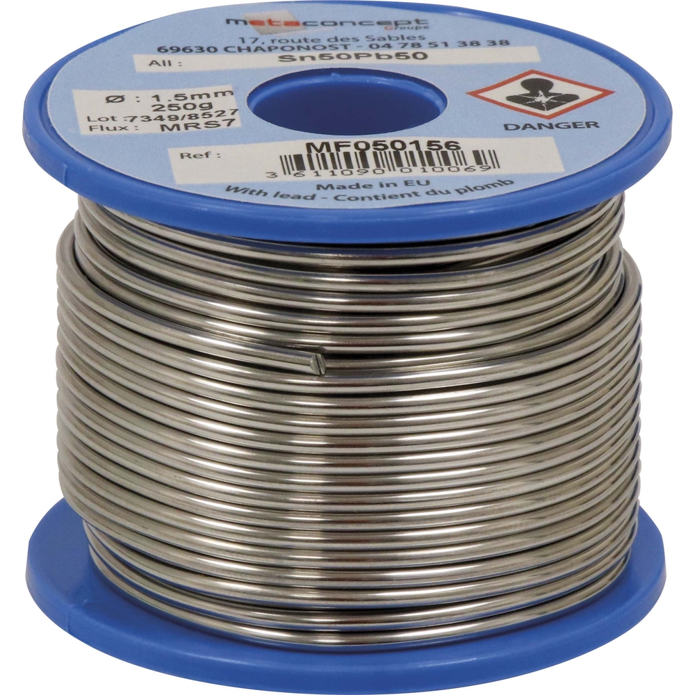 Fil etain 50% bobine 250gr 15/10/carte - 05619