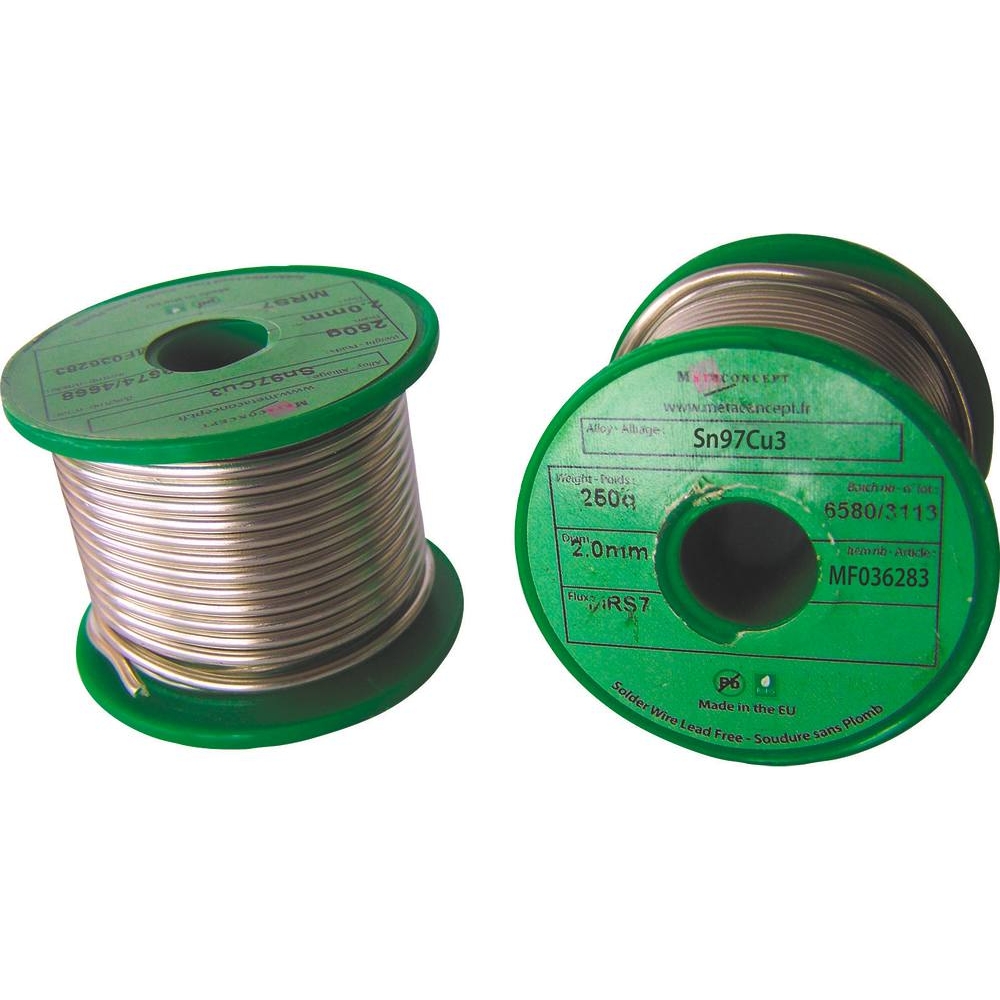 Fil d'étain 96% 2mm - bobine de 250g - 05620