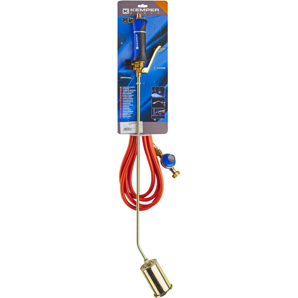 Chalumeau spécial couvreur avec détendeur et tuyau de 5m buse 60mm - carte KEMPER - 05642