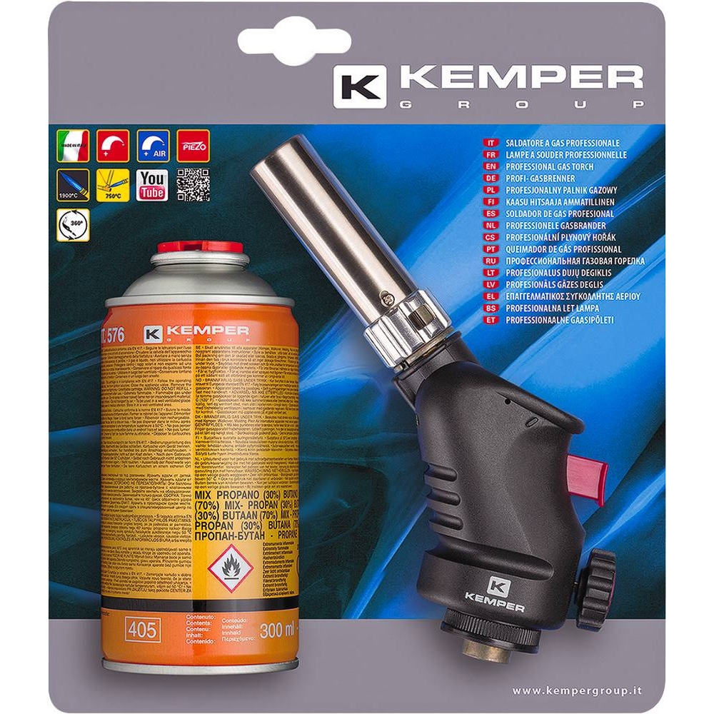 Lampe à souder avec piezo avec cartouche de gaz filetage 7/16