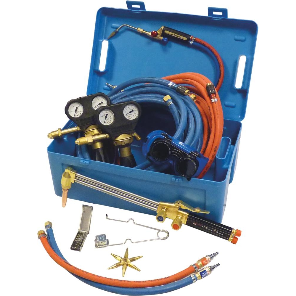 Chalumeau OXY-GAZ kit complet avec tuyaux 2x10m/détendeurs/2 chalumeaux/anti-retour GCE CHARLEDAVE - 05749