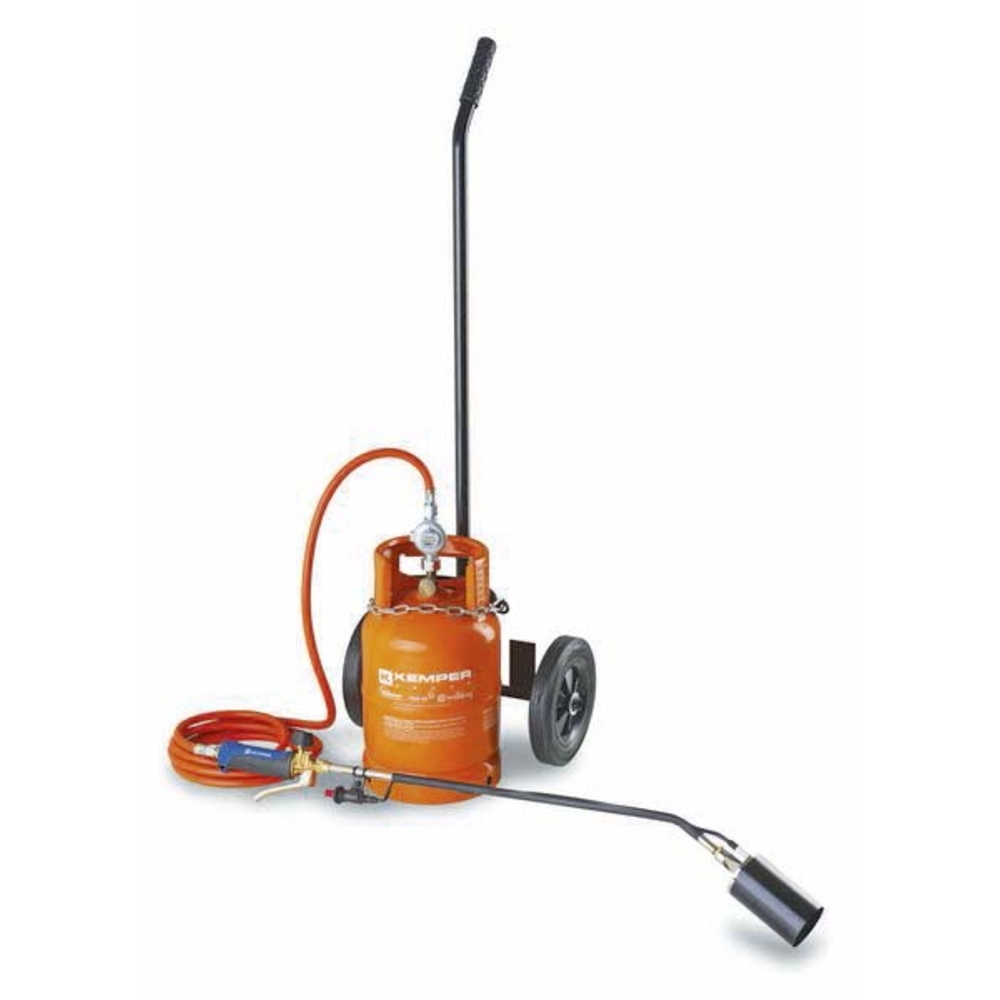 Désherbeur thermique allumage piezzo bouteille gaz sur chariot tuyau 4m KEMPER - 05795