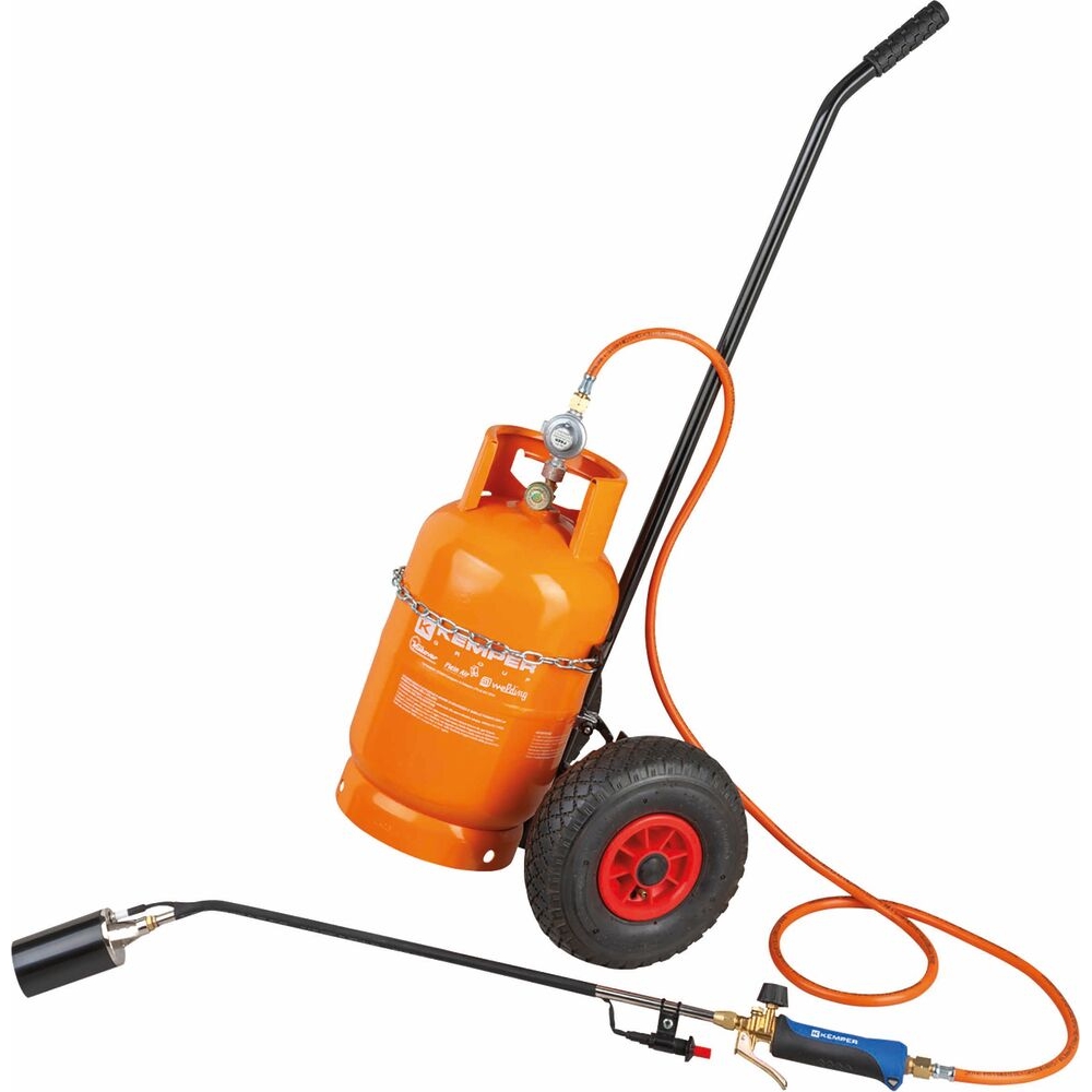 Désherbeur thermique sur chariot avec 5m de tuyau et détendeur KEMPER - 05795