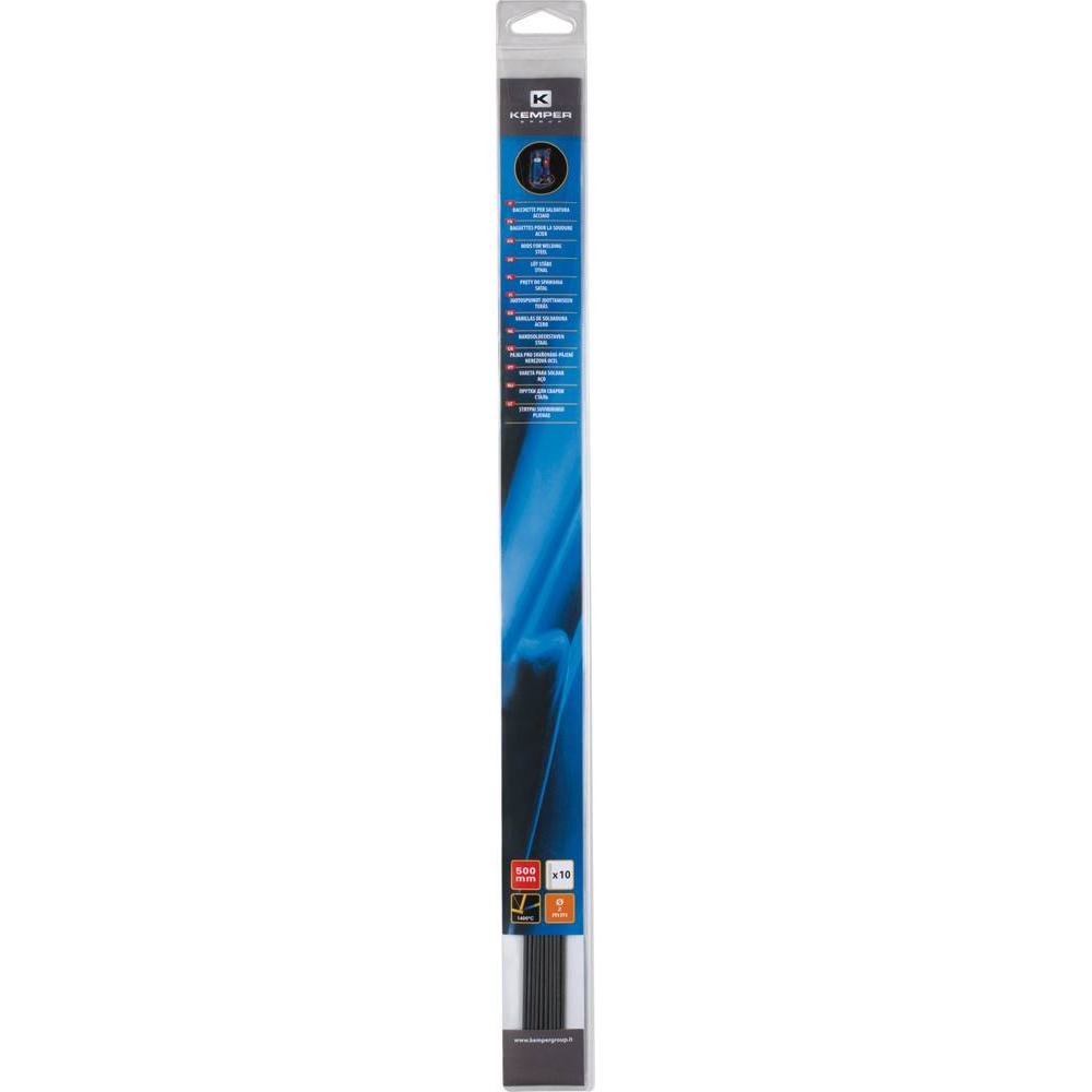 Baguette de soudure et brasage acier 2mm 580mm - étui de 10 pcs KEMPER - 05812
