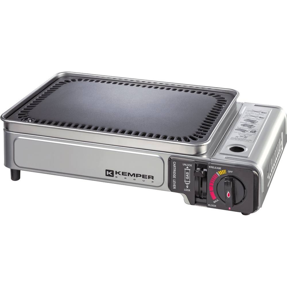 PLANCHA A GAZ NOMADE AVEC 2 BRULEURS EN ACIER INOX - KEMPER - 05882