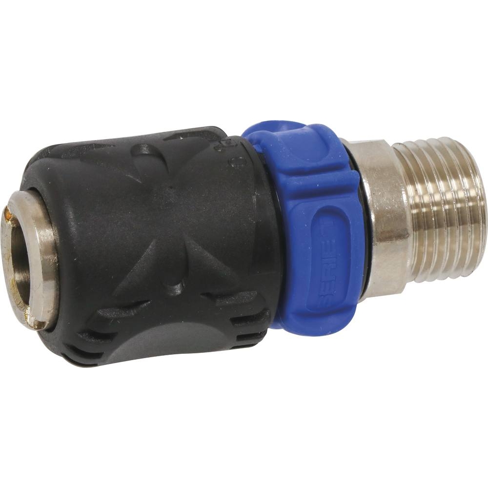 Raccord rapide femelle de sécurité universel filetage mâle 1/2