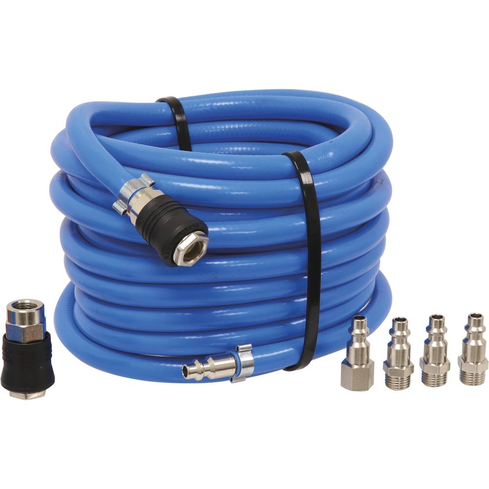 Rallonge tuyau air comprimé raccords rapides 20 bar 8x14mm 10m avec 5 raccords rapides STILKER - 06367