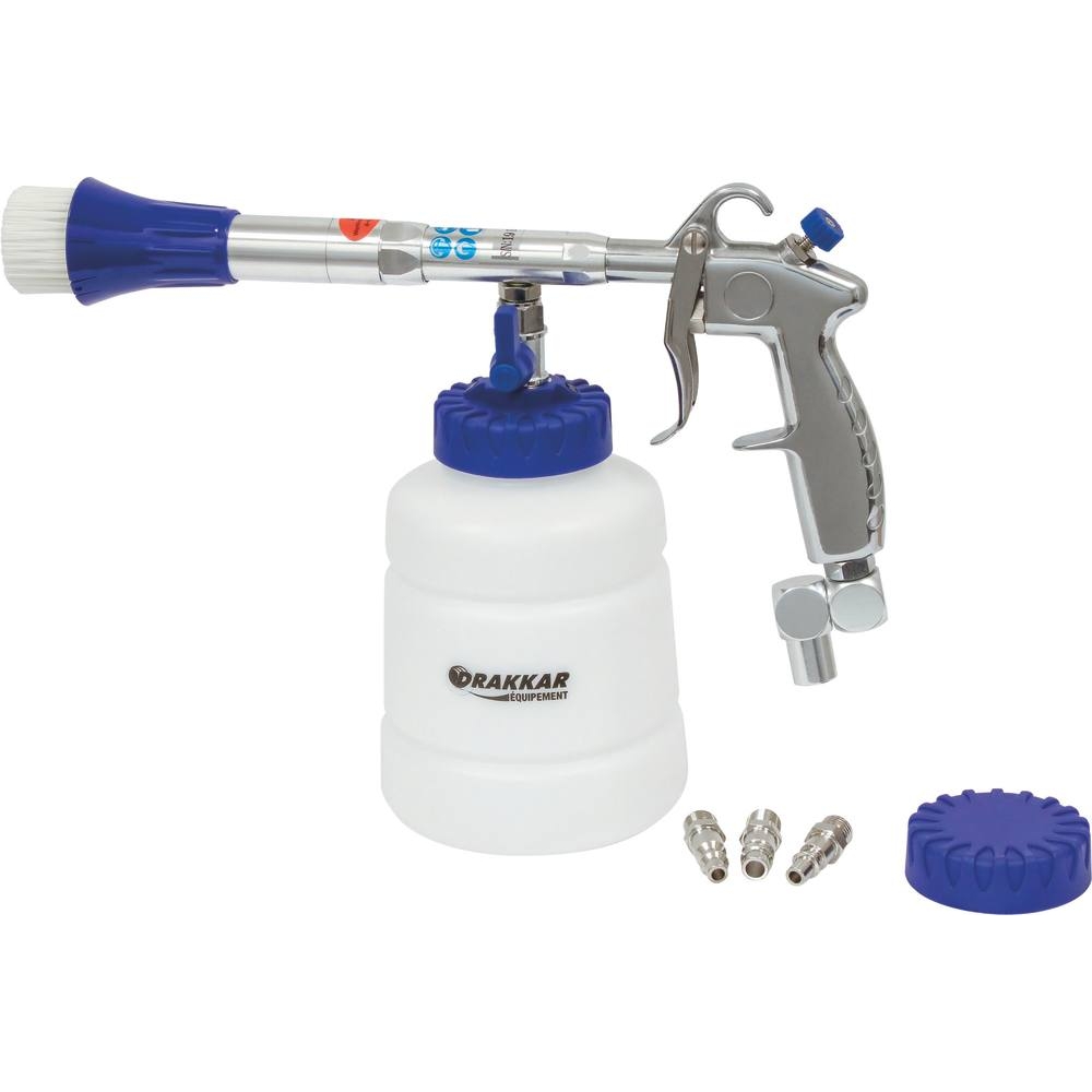 Pistolet de lavage pneumatique tête rotative avec roulement et godet PVC DRAKKAR - 06390