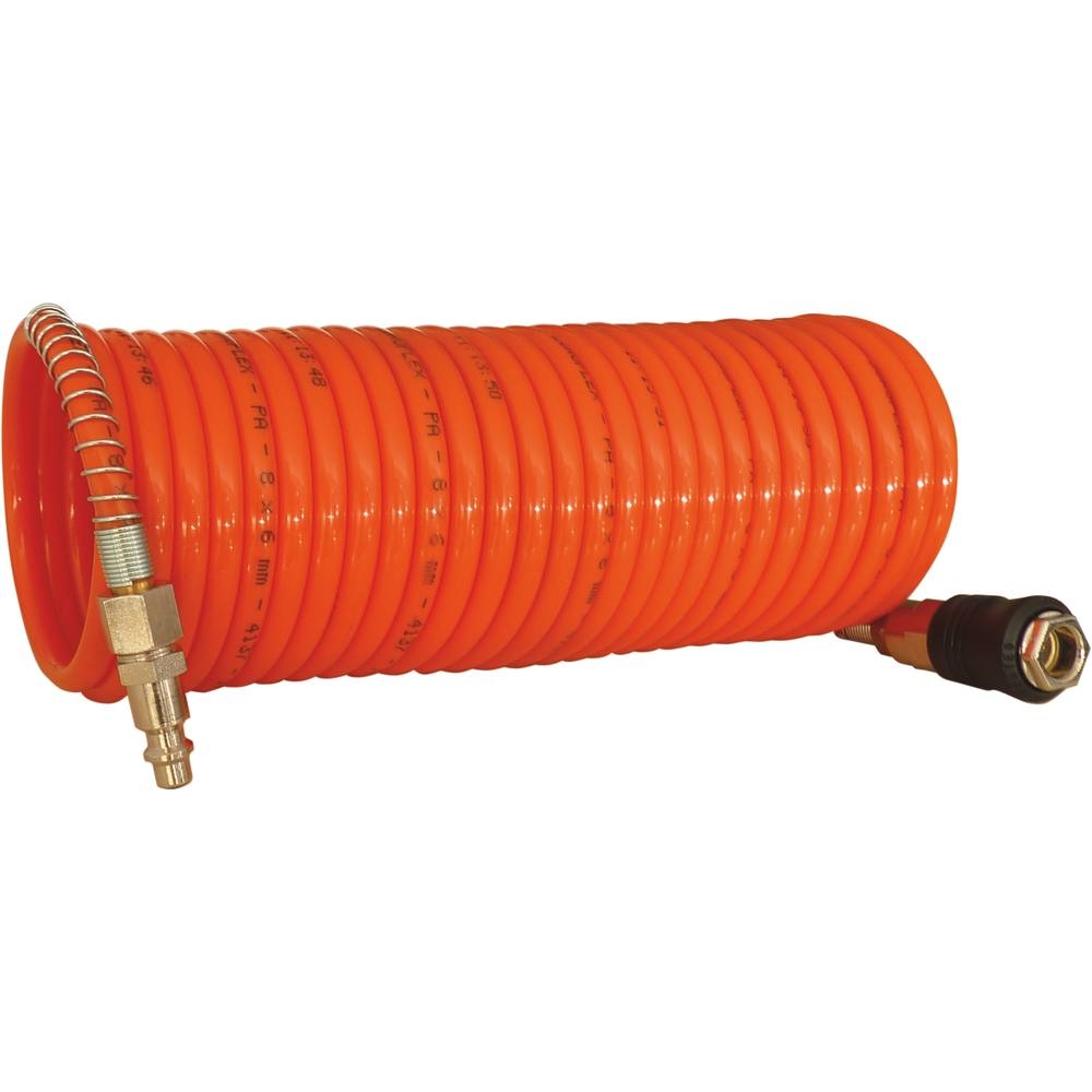 Rallonge tuyau air spirale avec raccords rapides 7,5m 8 bar STILKER - 06568