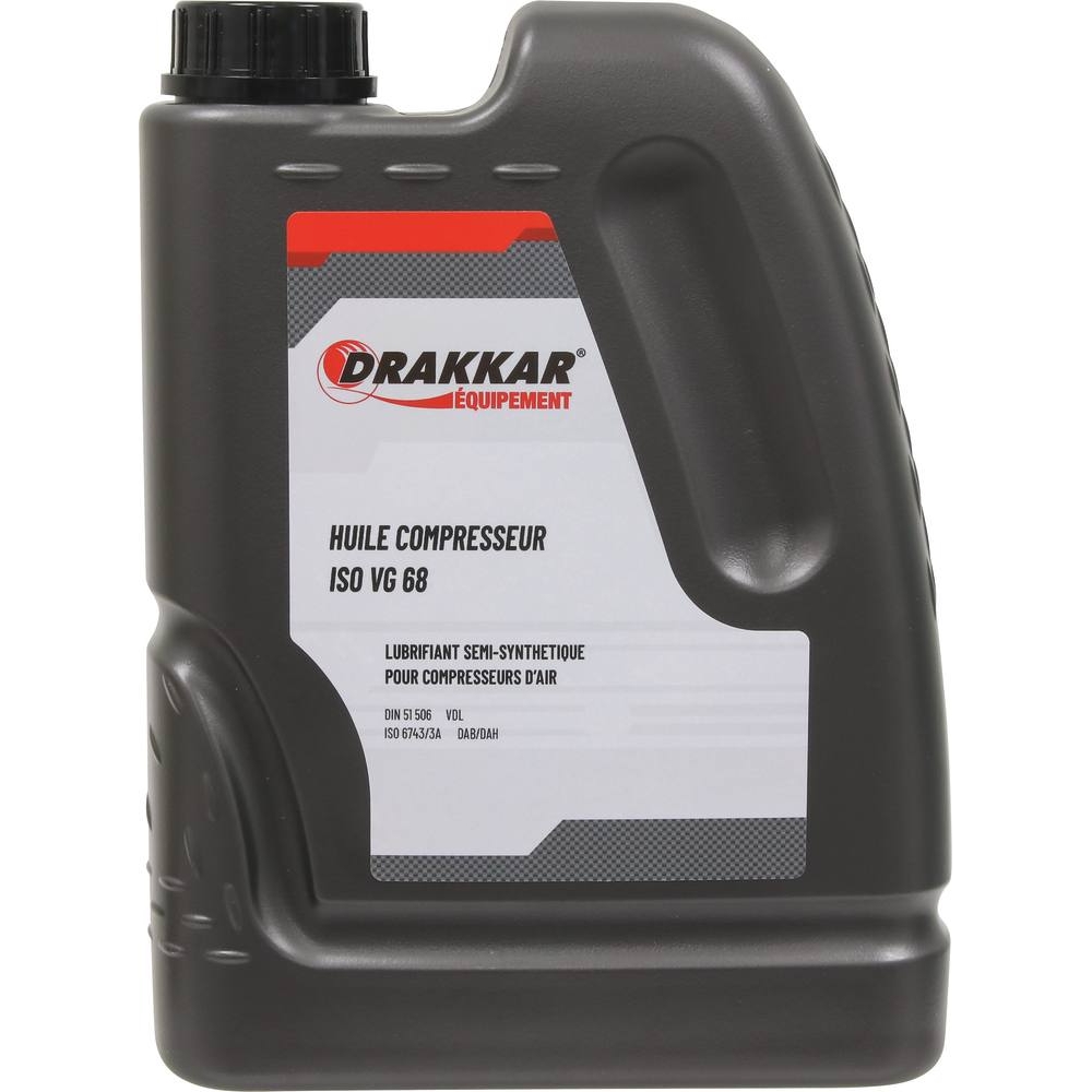 Huile pour compresseur ISO 68 - bidon de 2L DRAKKAR - 06731