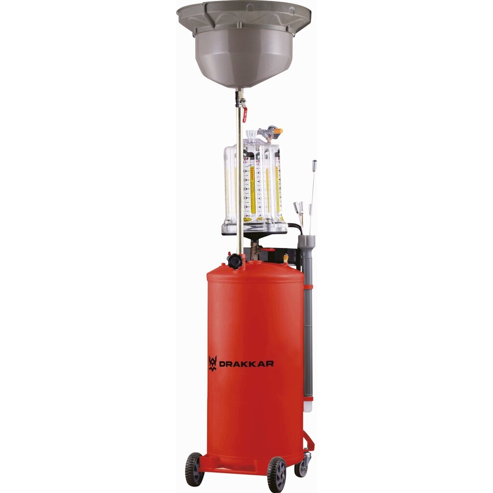 Vidangeur d'huile pneumatique mobile par gravité et aspiration 80L avec préchambre DRAKKAR - 07111