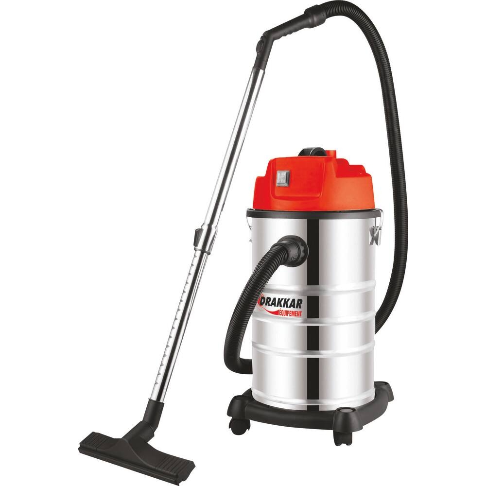 Aspirateur eau et poussière 30L 230V 1200W cuve inox DRAKKAR - 07436