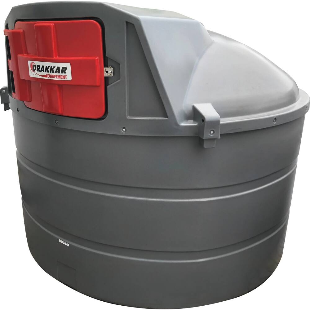 Cuve de stockage gasoil PEHD 5000L DP avec armoire intégrée pour station à gasoil 230V 60 l/min et pistolet automatique/compteur/filtre DRAKKAR - 08006