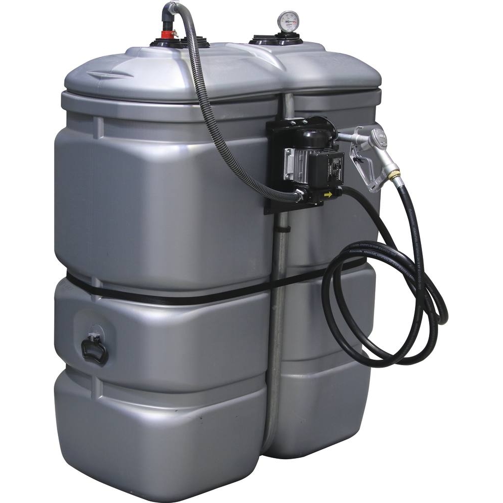 Cuve de stockage gasoil PEHD 750L double paroi avec station à gasoil 230V 60 l/min DRAKKAR - 08062
