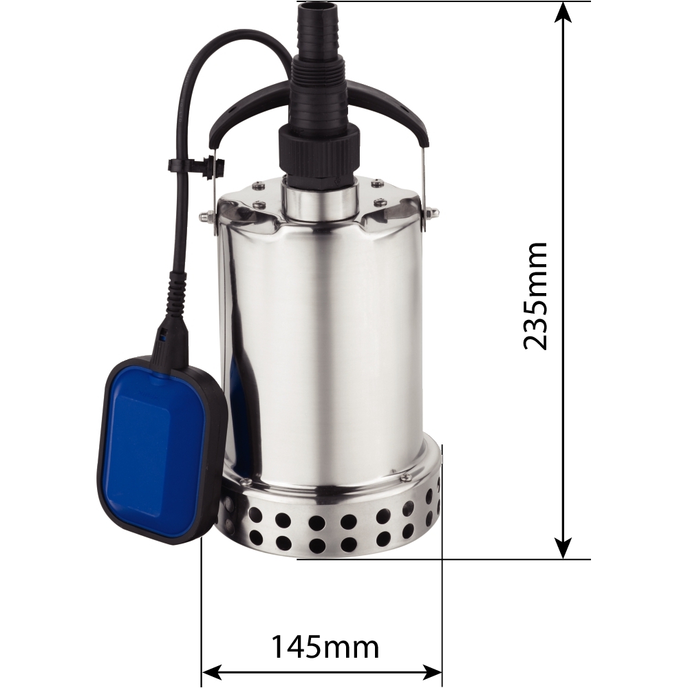 Pompe à eau immergée automatique inox 230V 550W avec flotteur DRAKKAR - 08134