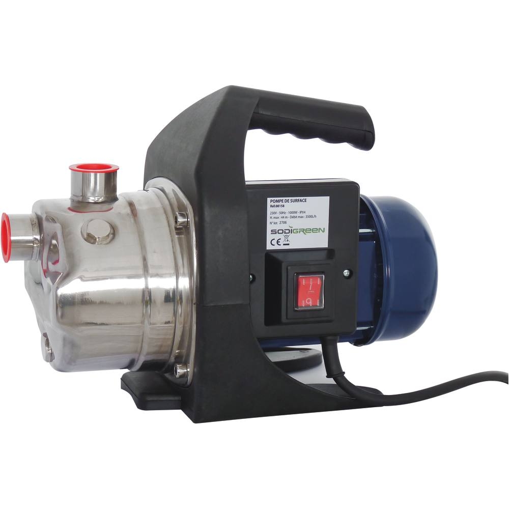 Pompe à eau de surface inox 230V 1000W DRAKKAR - 08158