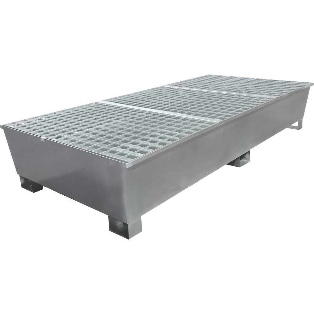 Bac de rétention 1000L avec caillebotis 100% acier - format XXL pour 2 IBC DRAKKAR - 08327
