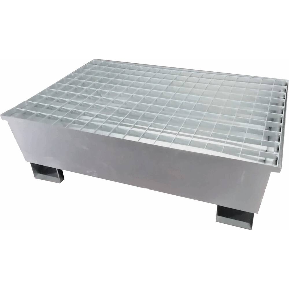 Bac de rétention 220L avec caillebotis 100% acier pour 2 fûts - format compact DRAKKAR - 08331