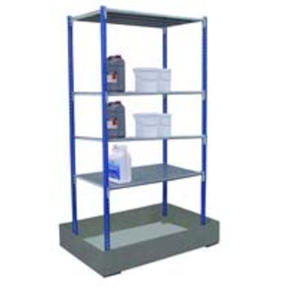 Etagere 1040x600x2000 4 niveaux + retention 190l au sol - 08344