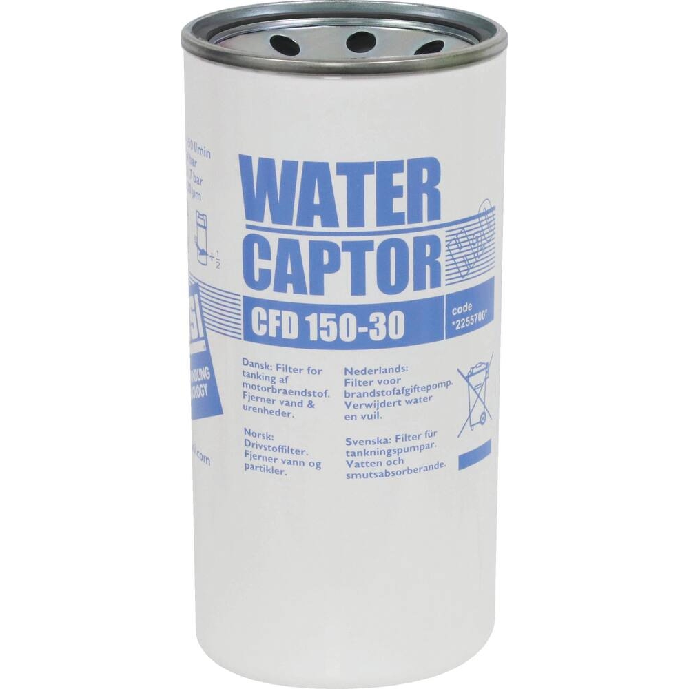 Filtre à gasoil à absoption d'eau 150 l/min 30μ femelle 1
