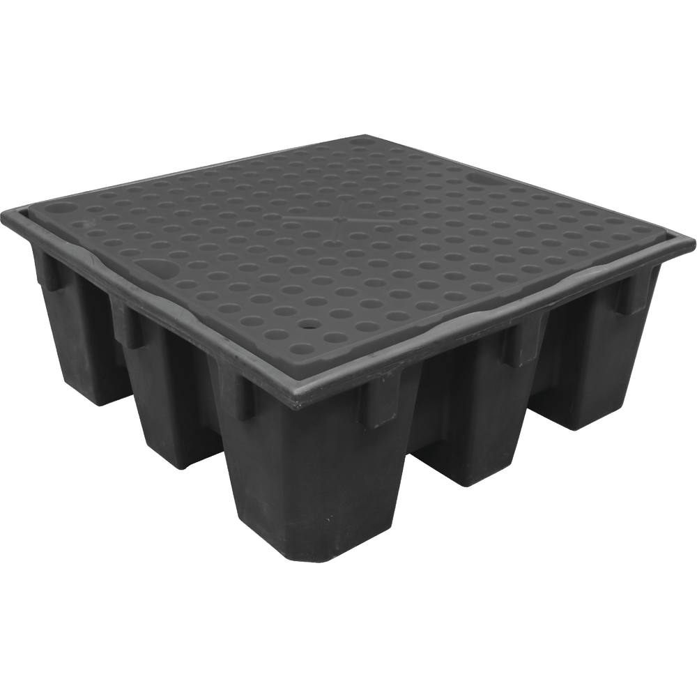 Bac de rétention 450L avec caillebotis 100% PE pour 4 fûts DRAKKAR - 08462