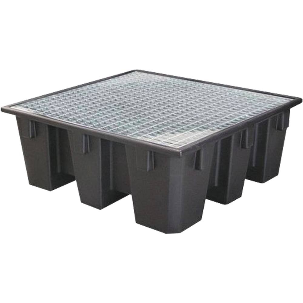 Bac de rétention 450L PE avec caillebotis acier pour 4 fûts DRAKKAR - 08465
