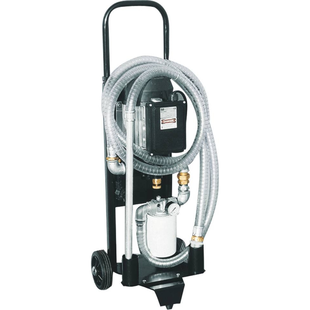 Pompe à huile électrique à palette 230V avec filtre et tuyaux sur chariot mobile PIUSI - 08509