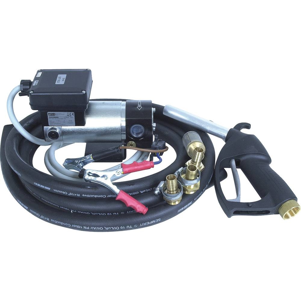 Pompe à huile électrique à engrenage 12V 10 l/min - en kit tuyau/pinces/pistolet PIUSI - 08540