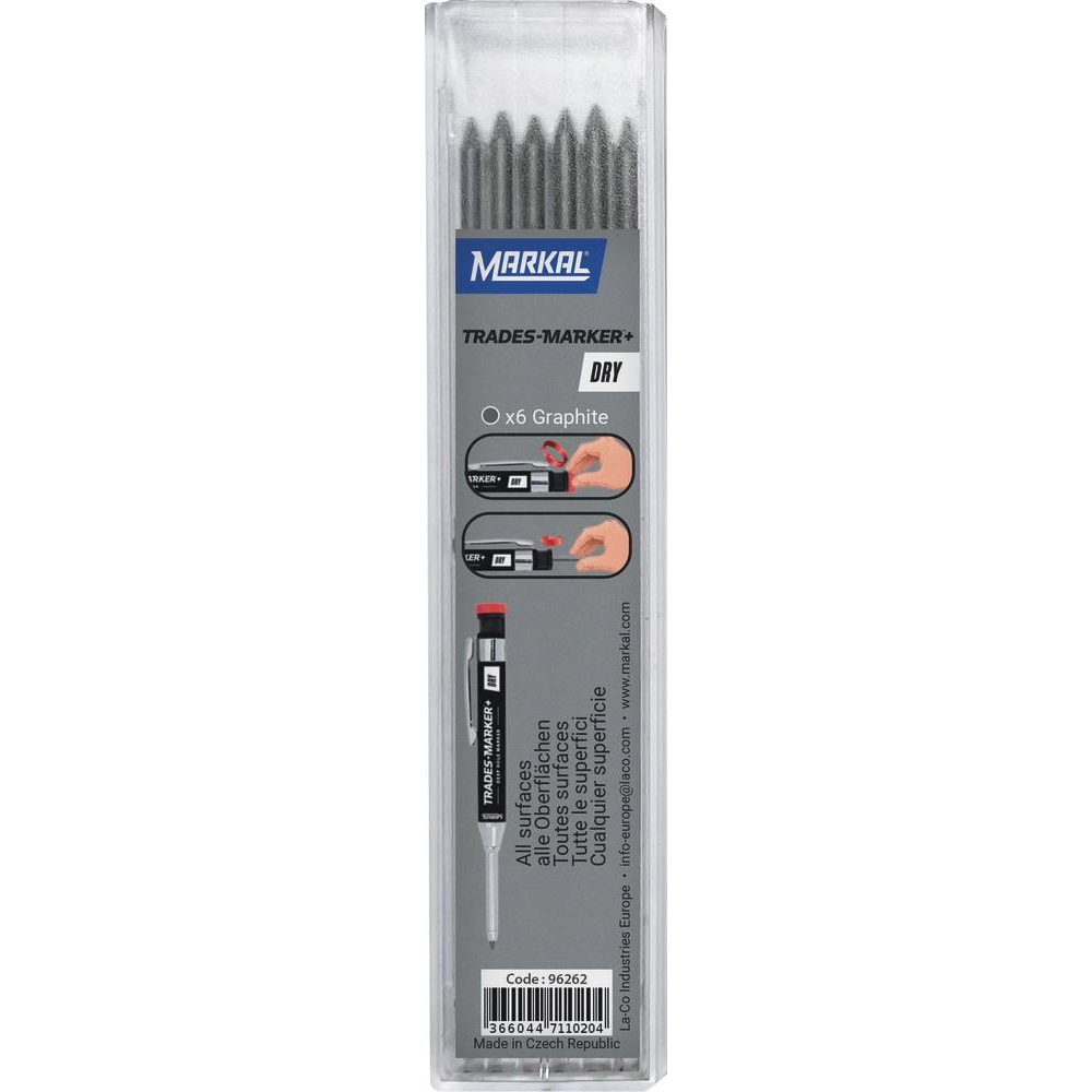 Mine de rechange graphite pour porte mine - lot de 6 pcs MARKAL - 08799
