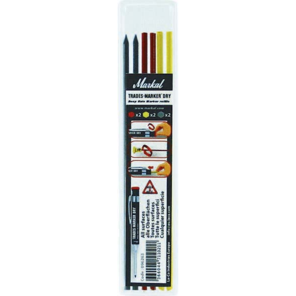 Pack de 6 mines rouge/jaune/graphite pour 08798 MARKAL - 08800