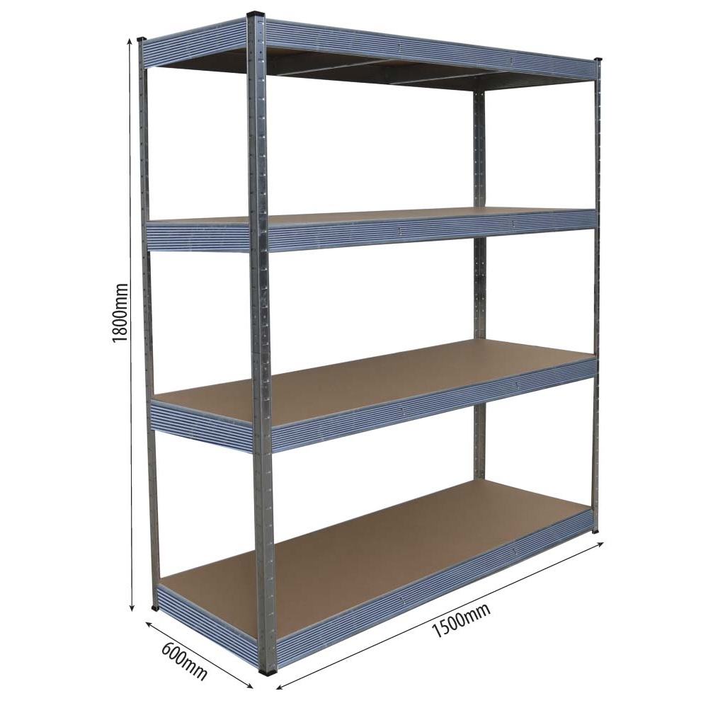 4 etageres 500kg p/etagere bois acier STILKER - 09004
