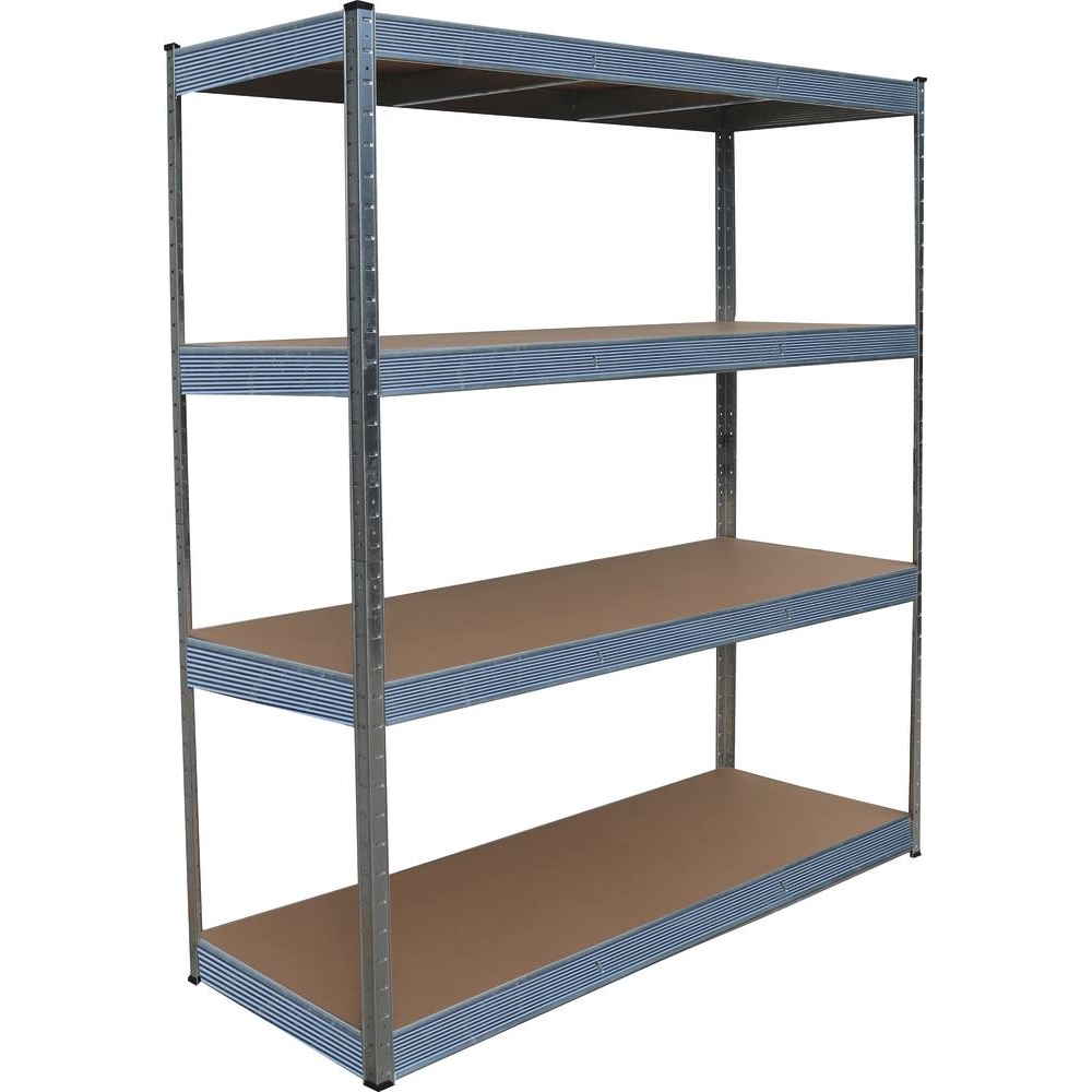 Etagère métallique à emboîter 4 tablettes bois 1500x600x1800mm max 2T STILKER - 09004