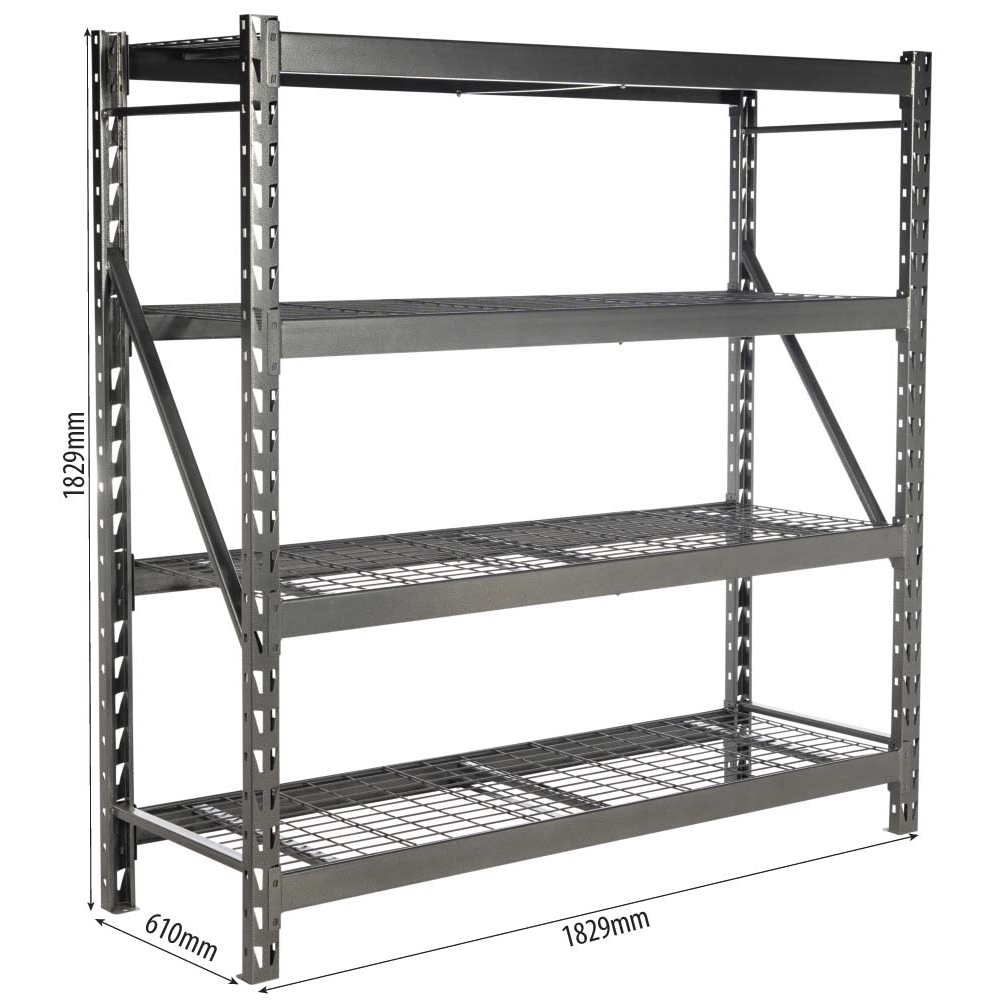 Etagère/rayonnage d'atelier 4 tablettes 1829x1829x610mm max 2t STILKER - 09006