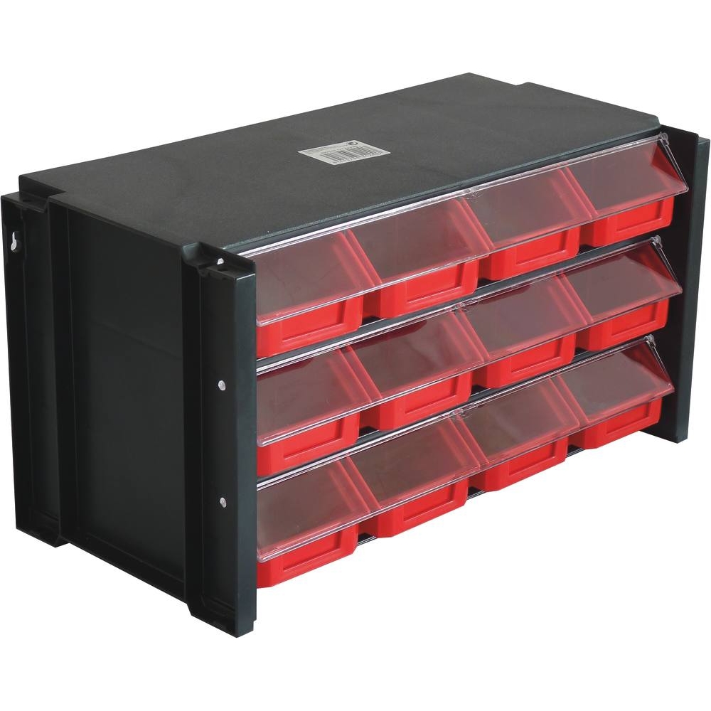 Module de rangement 12 boîtes à bec 77x170x50mm avec vitre transparente TAYG - 09015