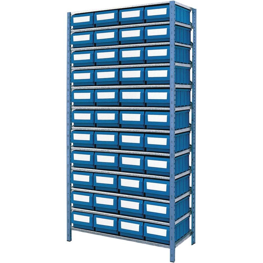 Etagère avec 44 boîtes à bec et 130 séparations 2000x1000x320mm TAYG - 09052