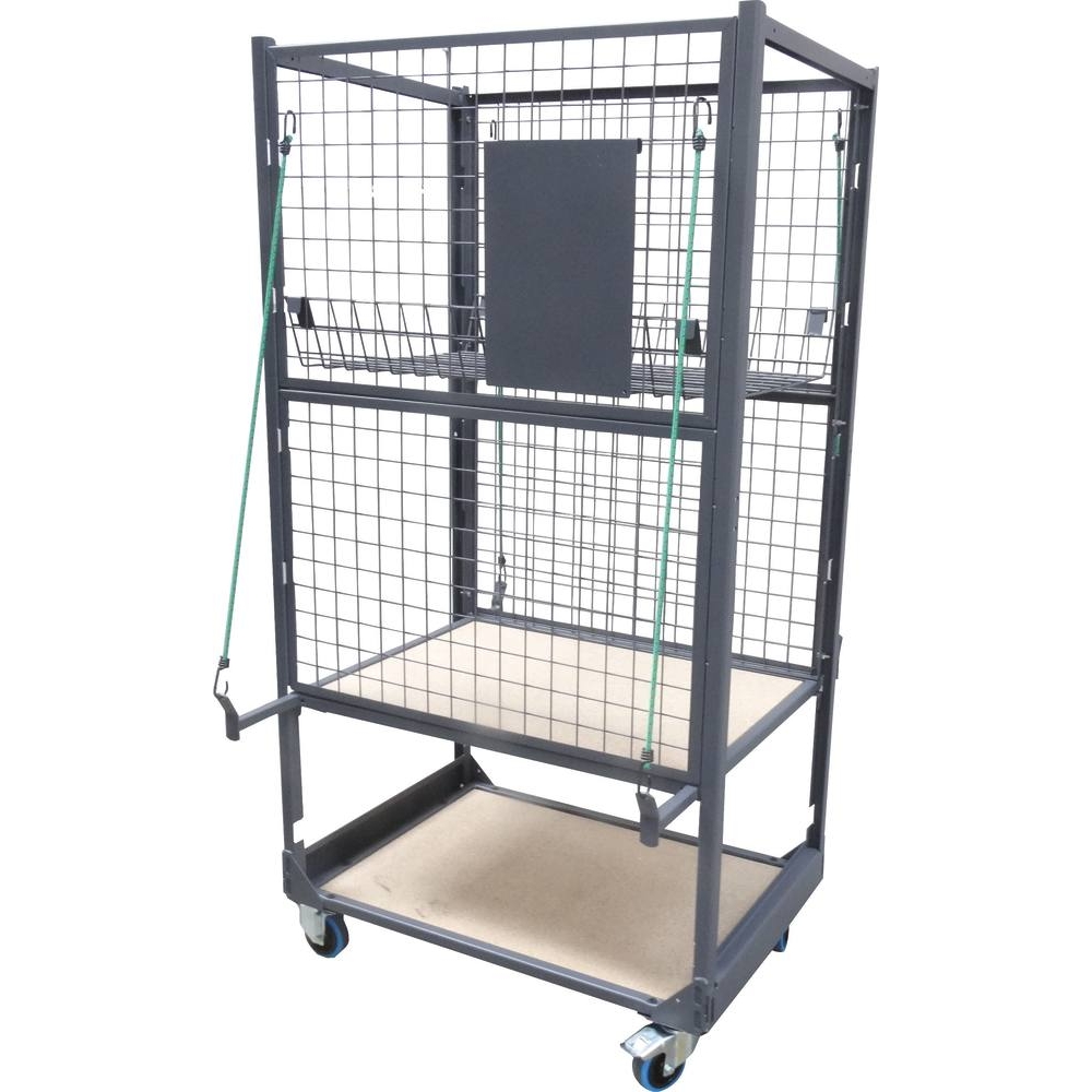 Chariot mobile pour pièces mécaniques ou carrosserie avec grilles latérales 840x1600x1700mm DRAKKAR EQUIPEMENT - 09059