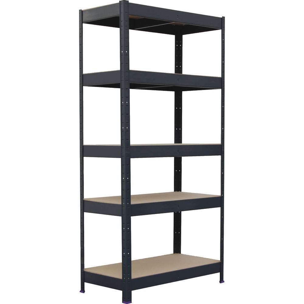 Etagère métallique à emboîter 5 tablettes bois 1800x900x450mm max 1,6T STILKER - 09067