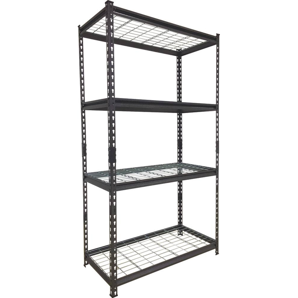 Etagère métallique à emboîter 4 tablettes grillagées 1674x914x457mm max 1T DRAKKAR - 09077