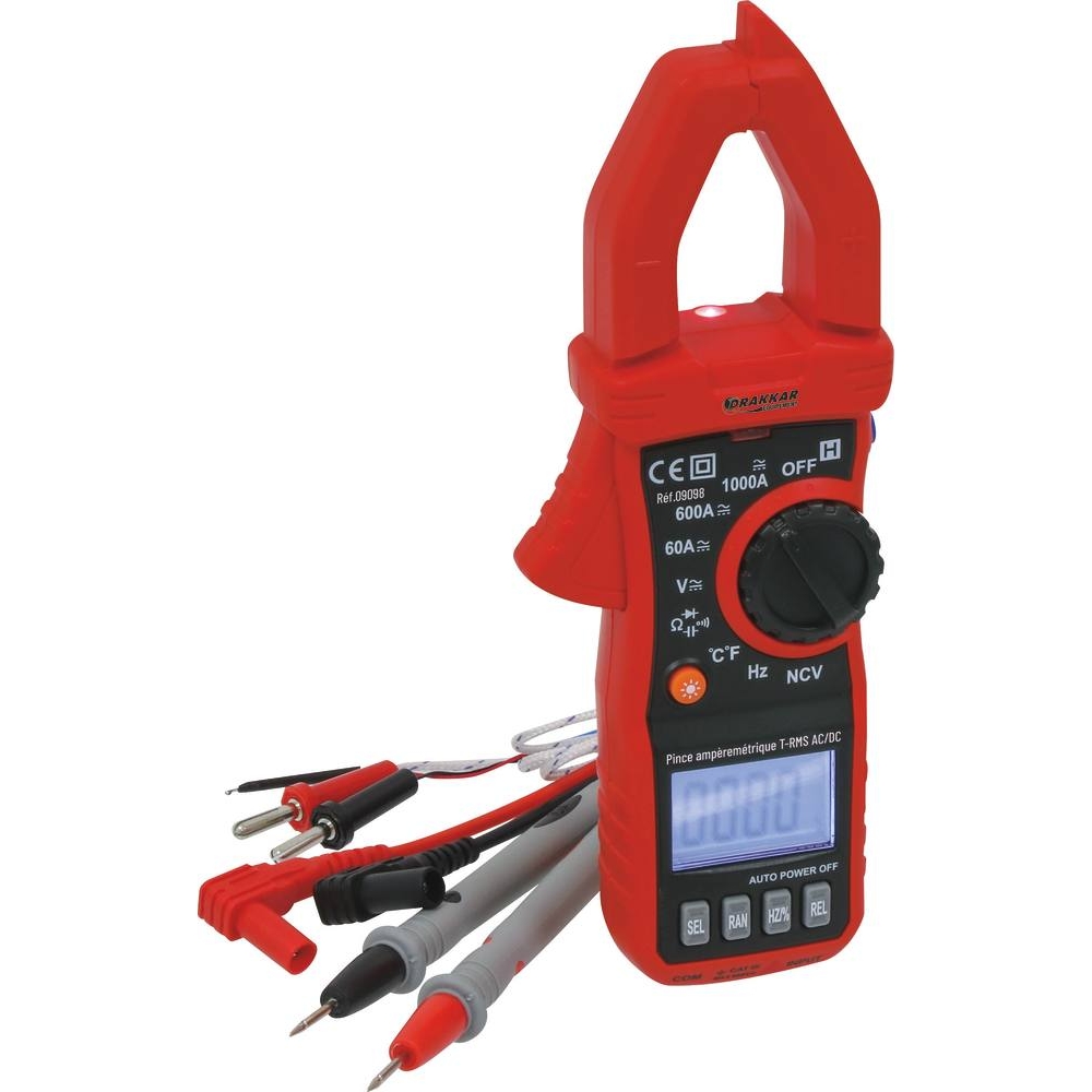 Pince ampèremétrique Cat III AC/DC 1000A - trousse DRAKKAR - 09098