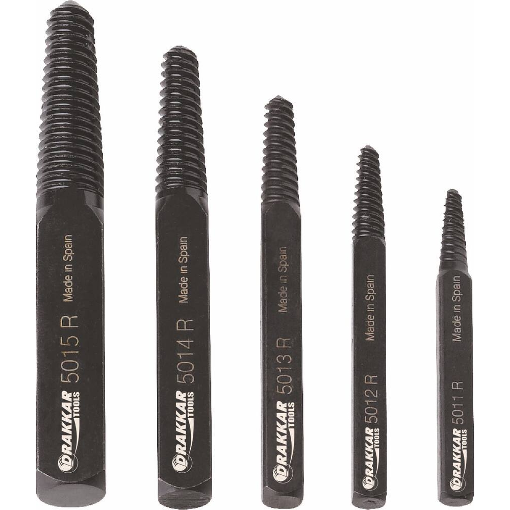 Extracteur de vis cassée 5 à 22mm - boîte de 5 pcs DRAKKAR TOOLS - 09181