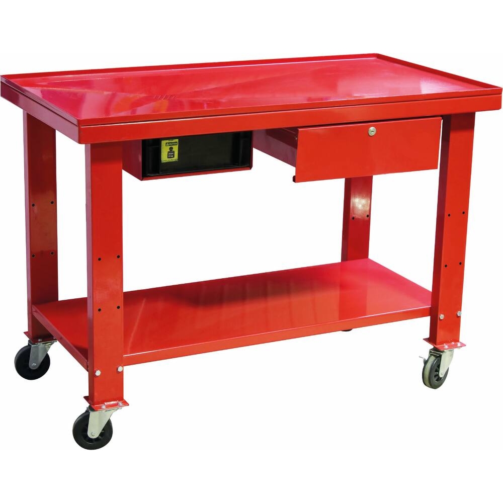 Etabli métallique mobile avec tiroirs et plateau collecteur pour huile 1200x640mm DRAKKAR - 09276
