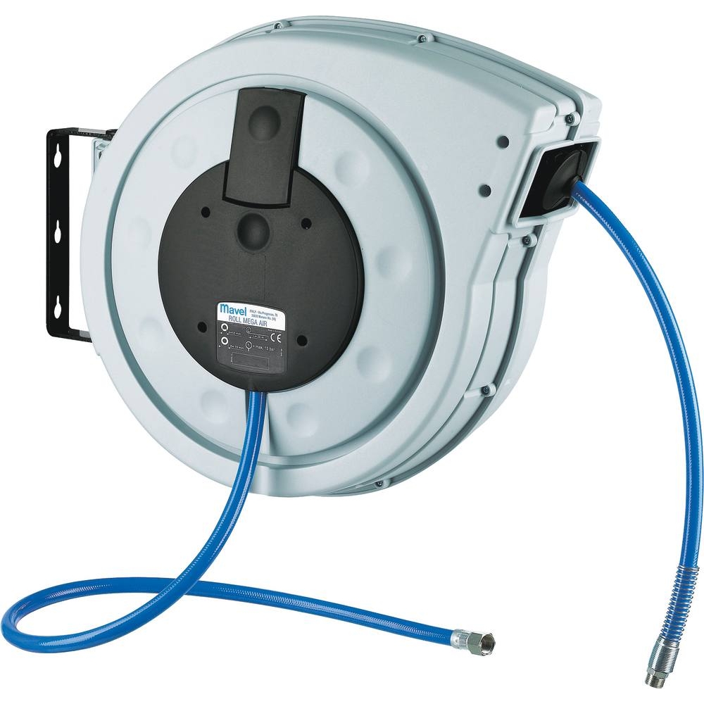 Enrouleur automatique orientable de tuyau d'air PVC/polyuréthane 15 bar 10x15mm 20+1m 3/8