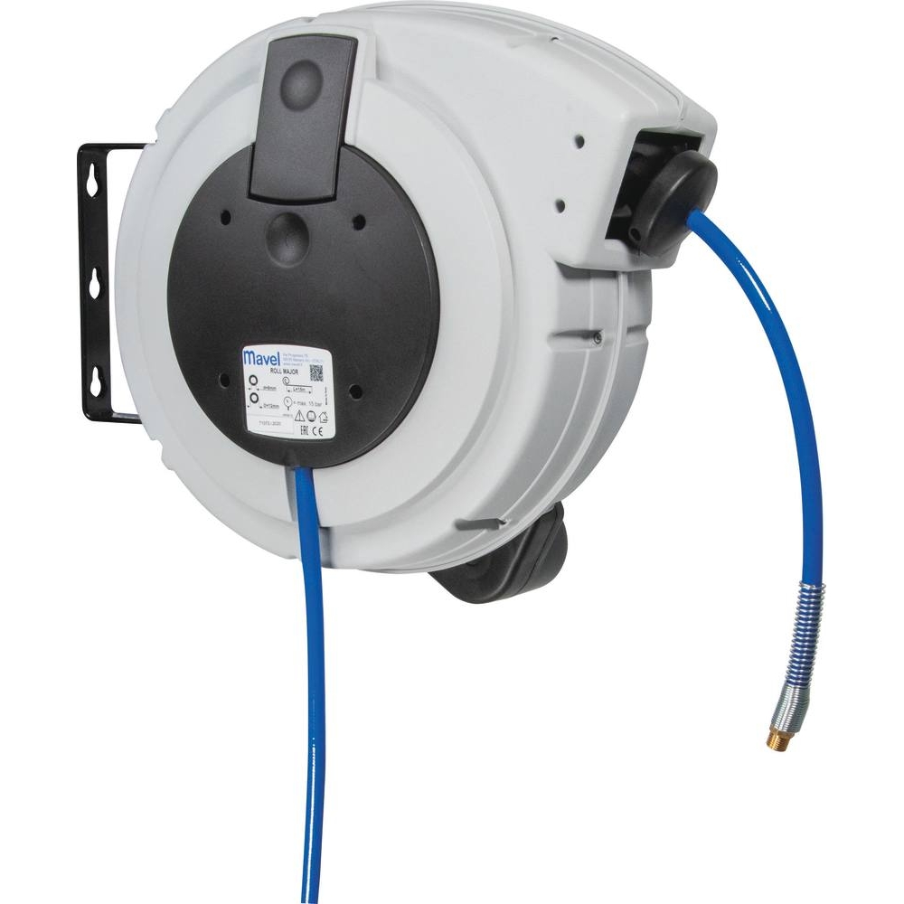 Enrouleur automatique orientable de tuyau d'air polyuréthane 15 bar 8x12mm 15+1m 1/4